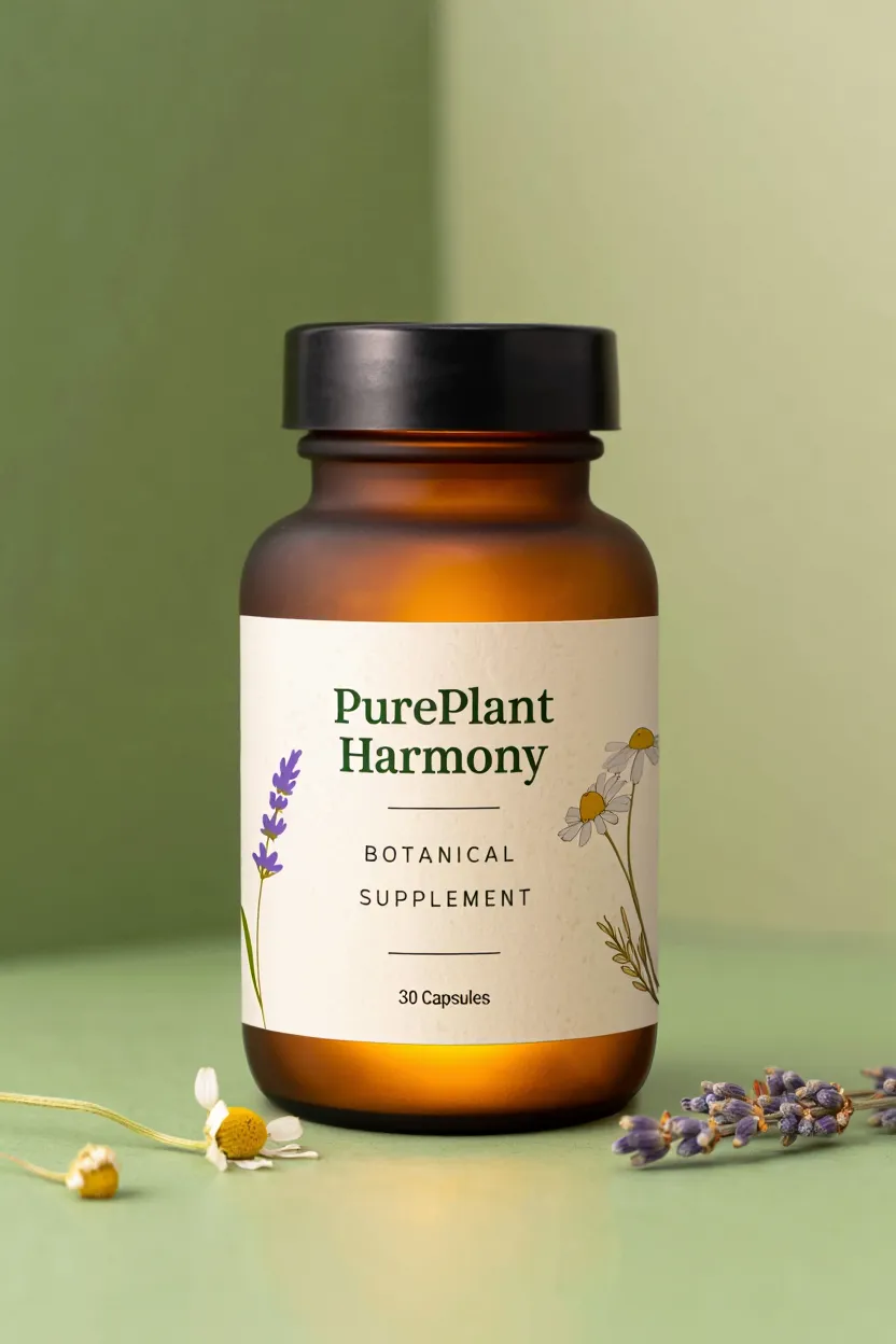 PurePlant Harmony botanical supplement bottle with natural plant extracts